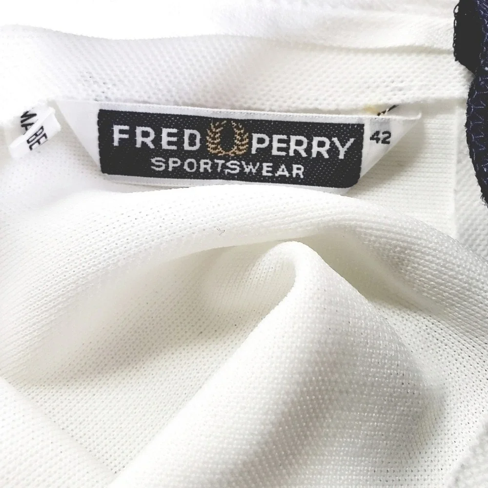 Fred Perry Sportswear Vintage Tennis Skirt White Black Pique Wrap Size 42 - Picture 3 of 11